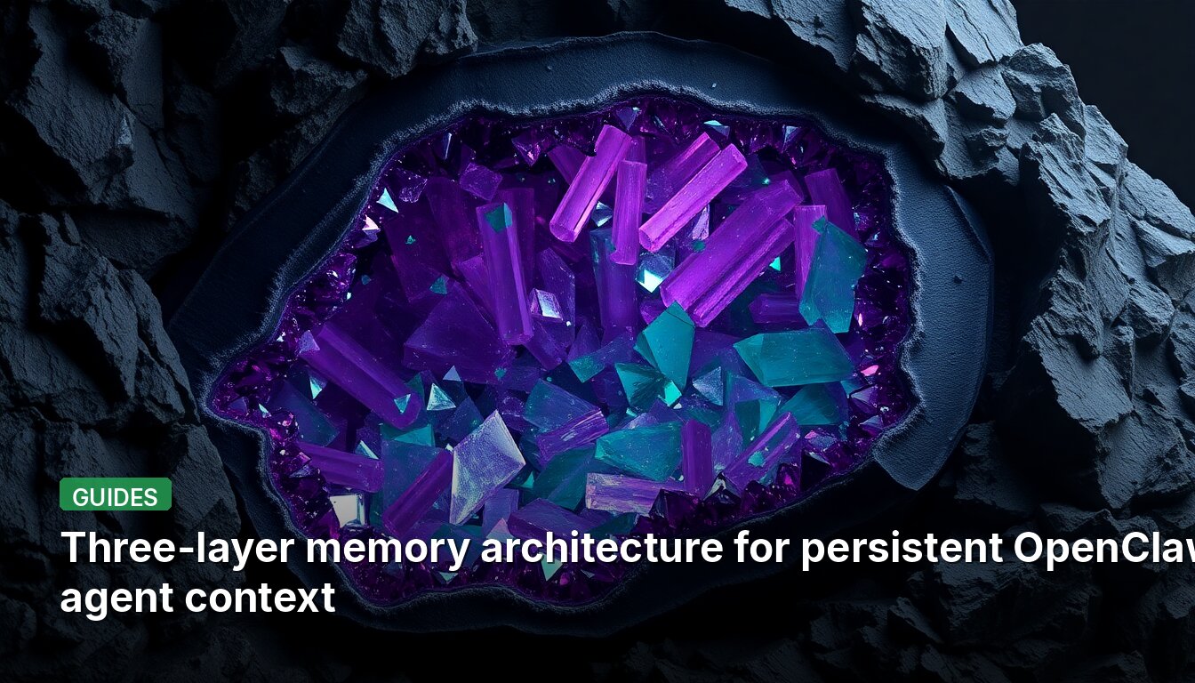 Three-layer memory architecture for persistent OpenClaw agent context