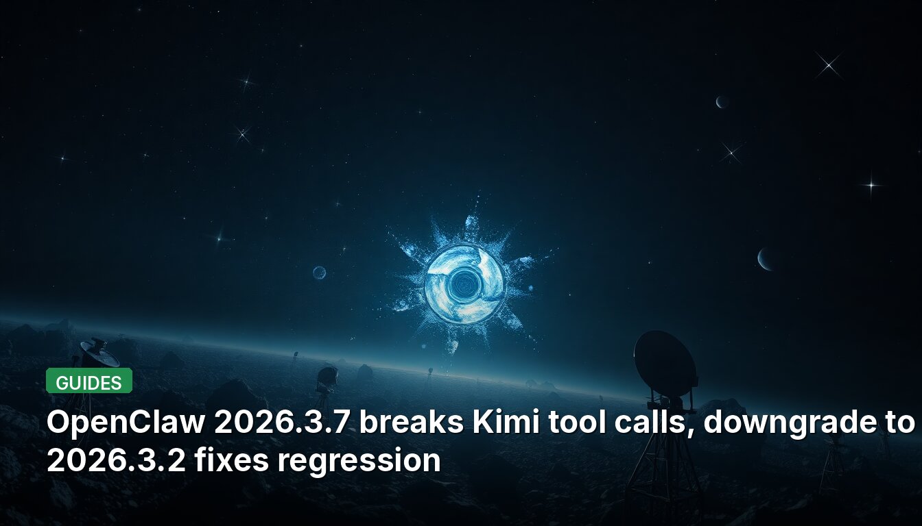OpenClaw 2026.3.7 breaks Kimi tool calls, downgrade to 2026.3.2 fixes regression