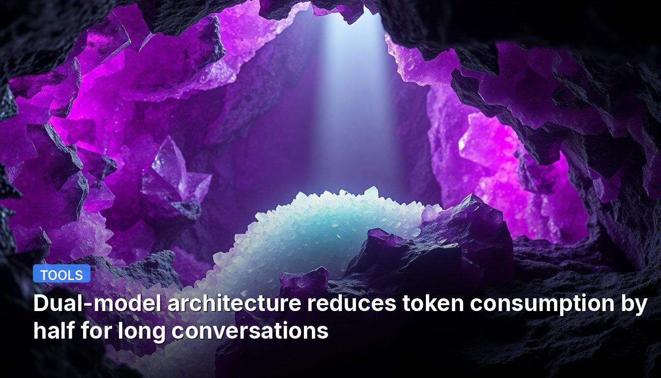 Dual-model architecture reduces token consumption by half for long conversations