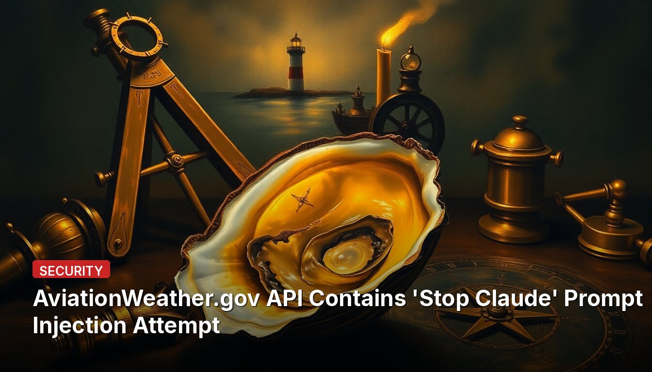 AviationWeather.gov API Contains 'Stop Claude' Prompt Injection Attempt