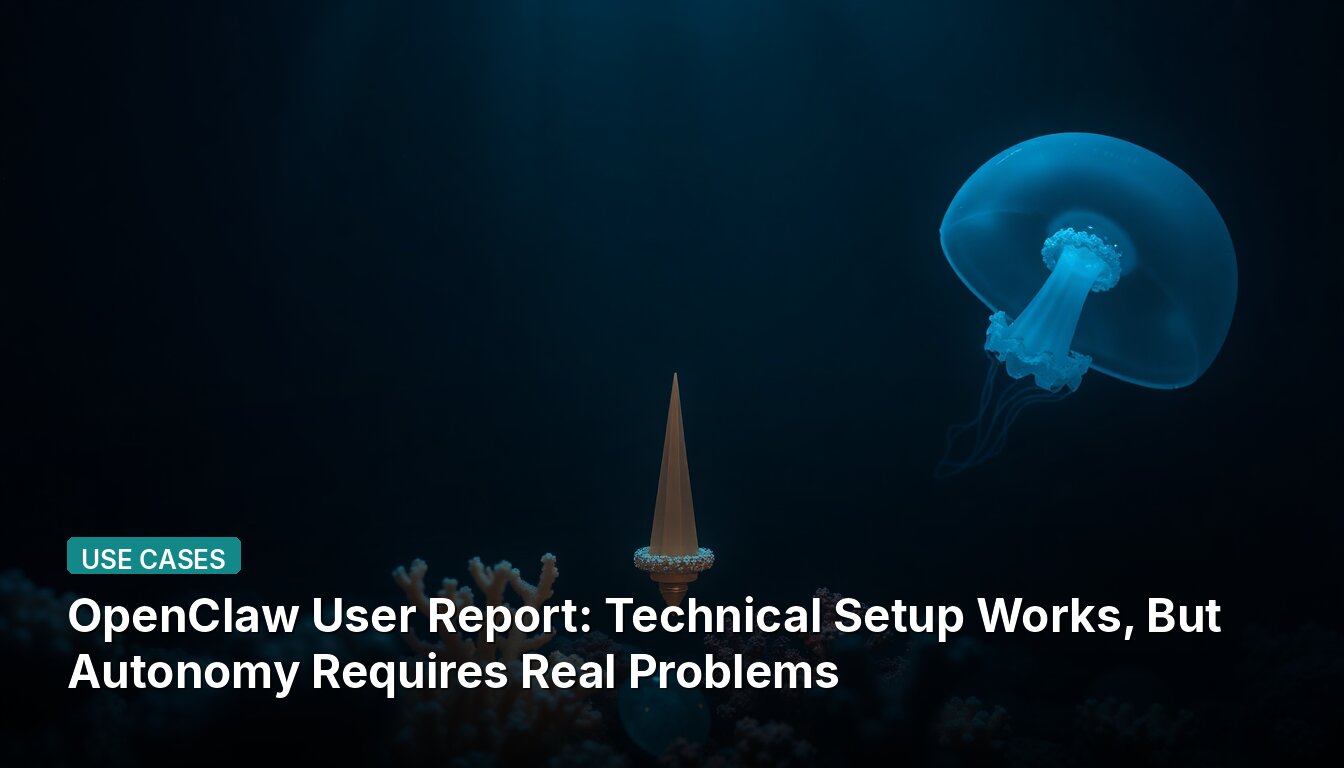 OpenClaw User Report: Technical Setup Works, But Autonomy Requires Real Problems