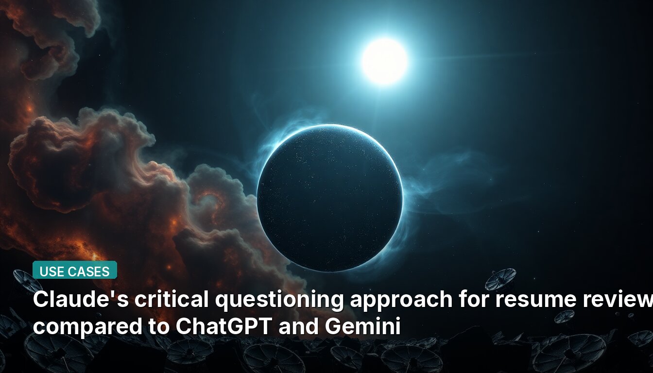 Claude's critical questioning approach for resume review compared to ChatGPT and Gemini