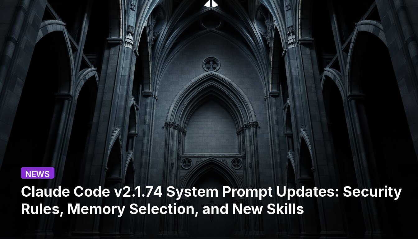 Claude Code v2.1.74 System Prompt Updates: Security Rules, Memory Selection, and New Skills
