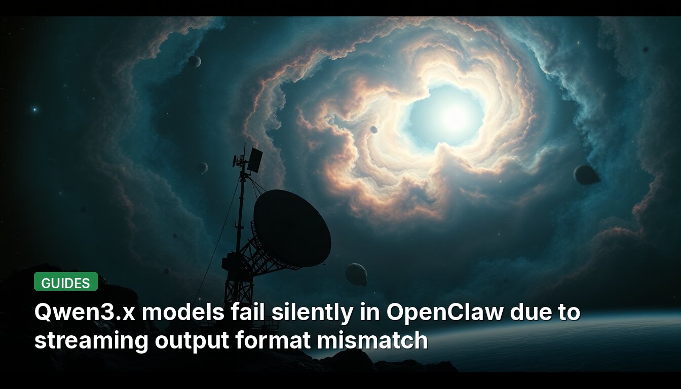 Qwen3.x models fail silently in OpenClaw due to streaming output format mismatch