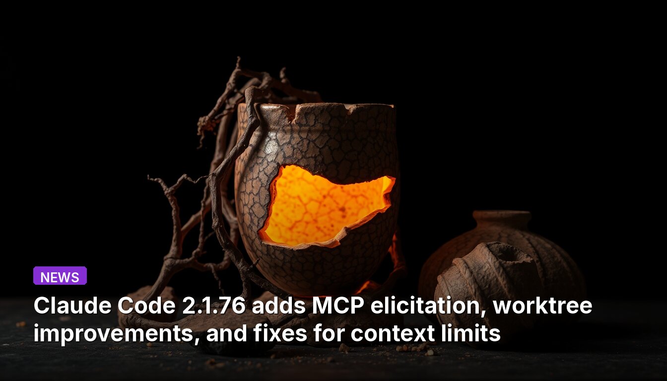 Claude Code 2.1.76 adds MCP elicitation, worktree improvements, and fixes for context limits