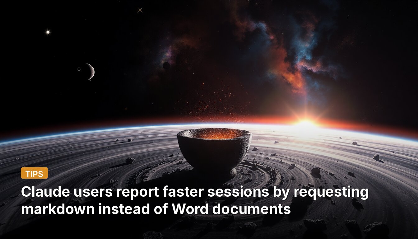 Claude users report faster sessions by requesting markdown instead of Word documents