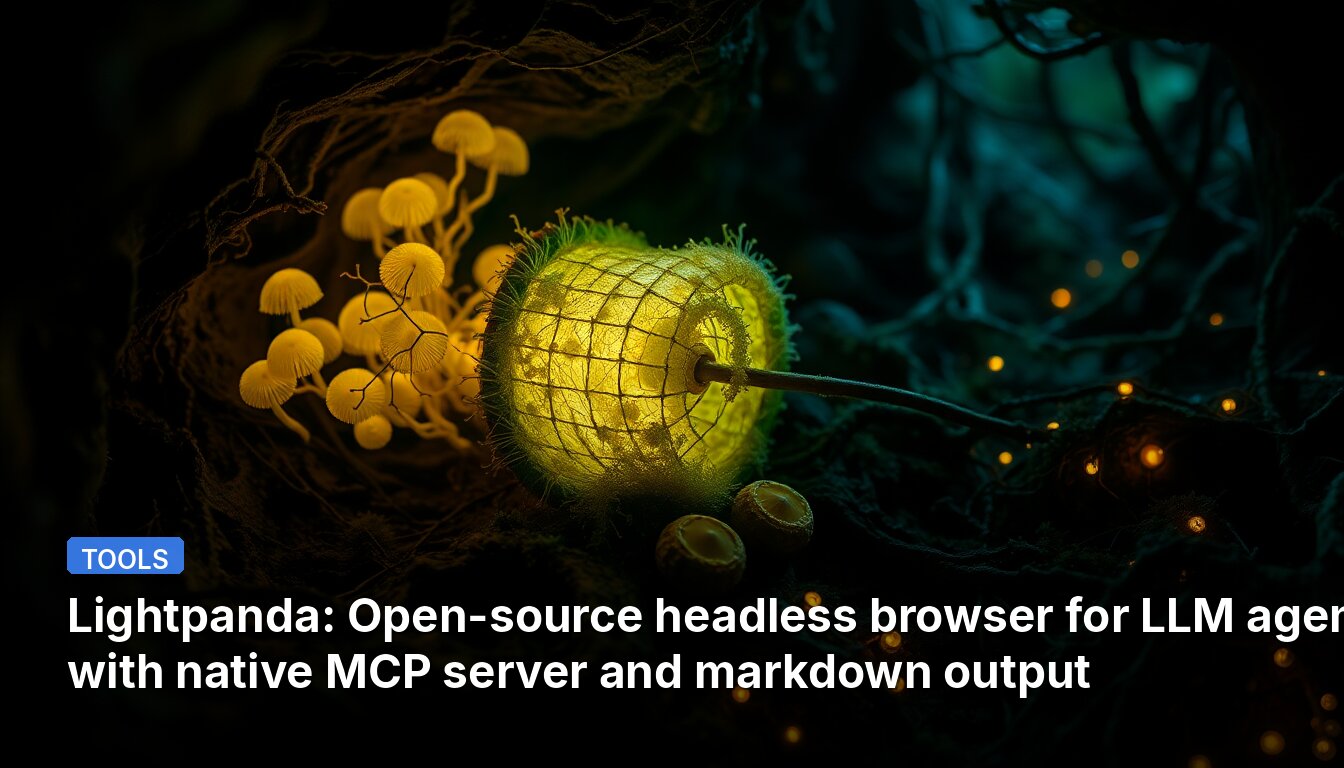 Lightpanda: Open-source headless browser for LLM agents with native MCP server and markdown output