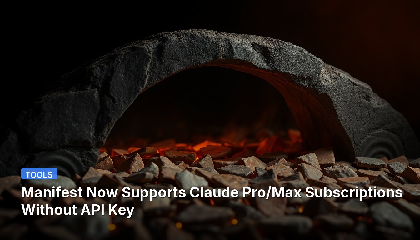 Manifest Now Supports Claude Pro/Max Subscriptions Without API Key