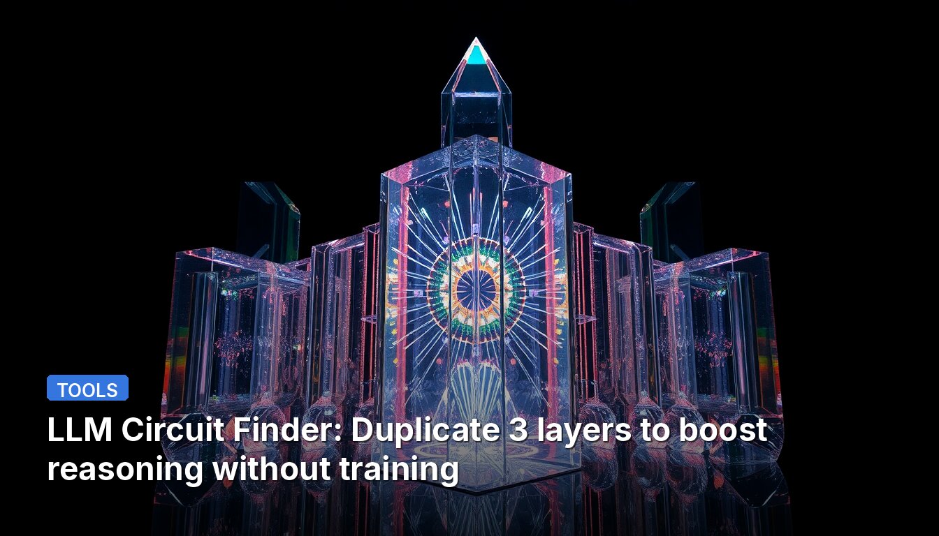 LLM Circuit Finder: Duplicate 3 layers to boost reasoning without training