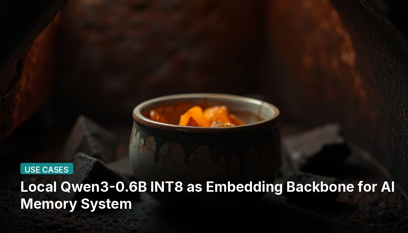 Local Qwen3-0.6B INT8 as Embedding Backbone for AI Memory System