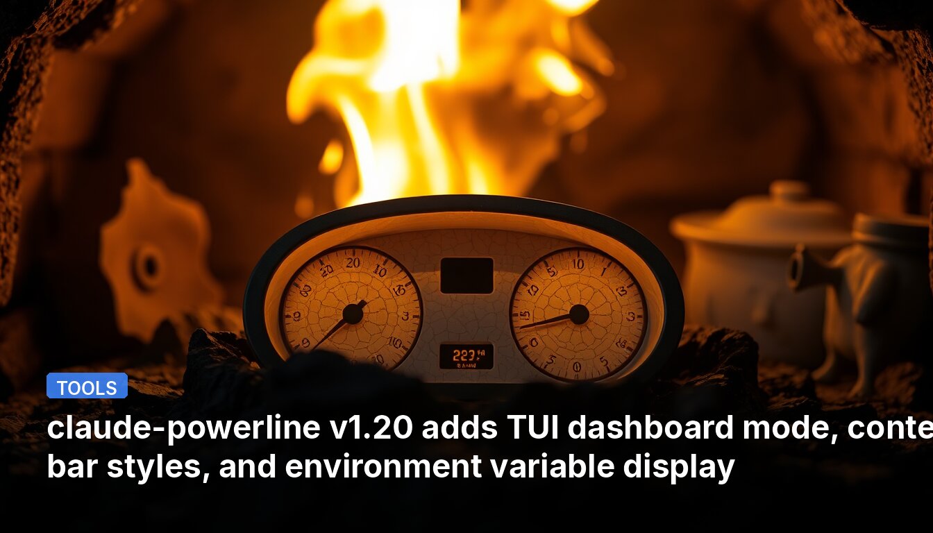 claude-powerline v1.20 adds TUI dashboard mode, context bar styles, and environment variable display