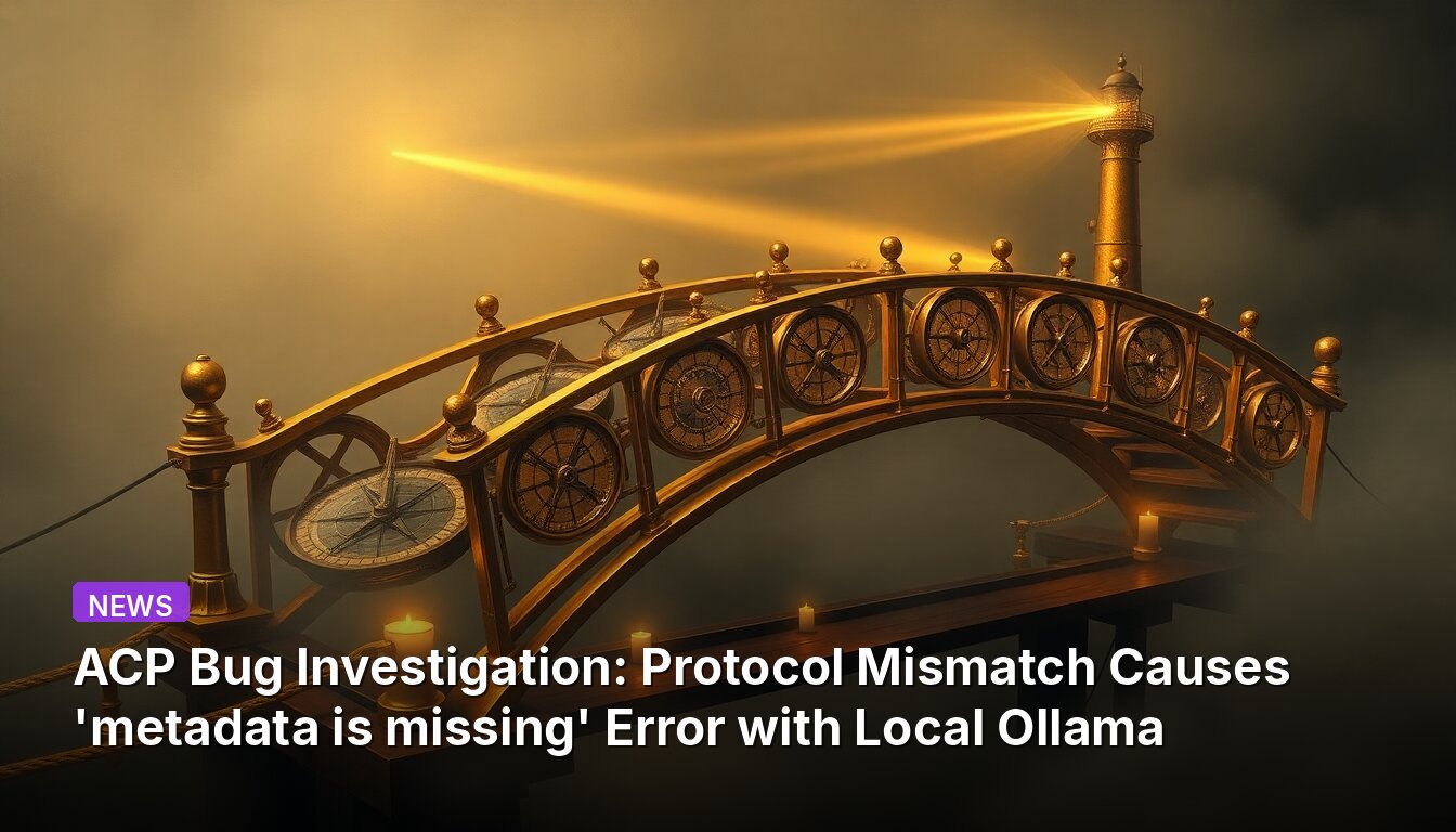 ACP Bug Investigation: Protocol Mismatch Causes 'metadata is missing' Error with Local Ollama