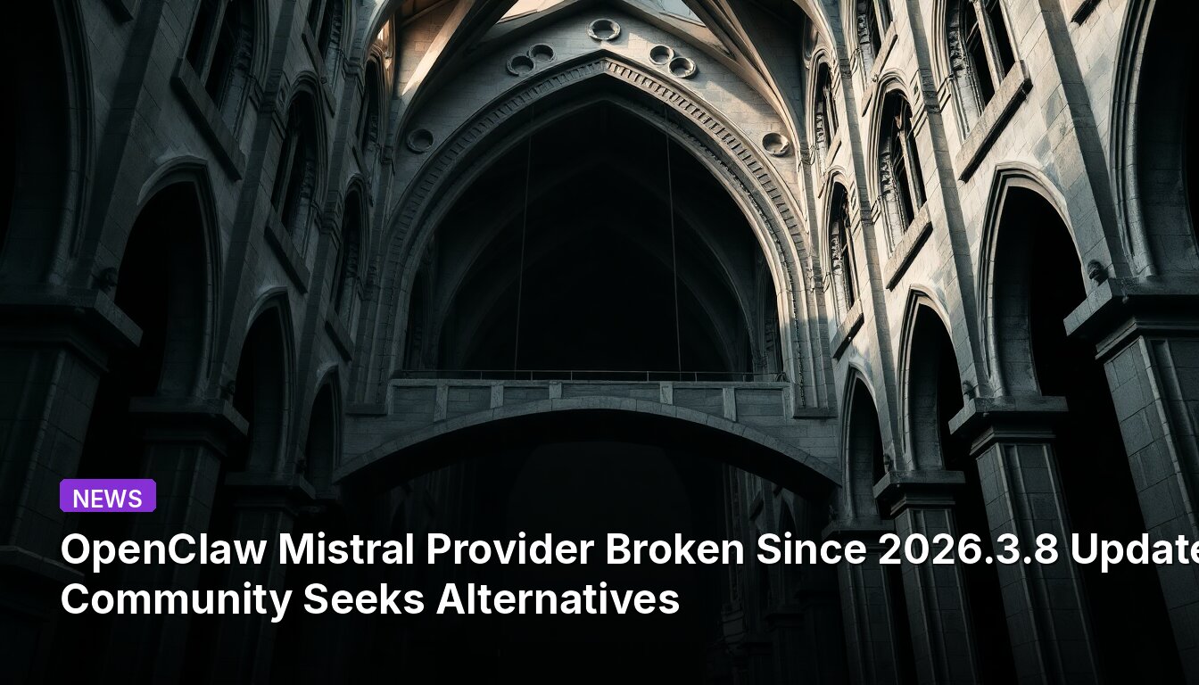 OpenClaw Mistral Provider Broken Since 2026.3.8 Update, Community Seeks Alternatives