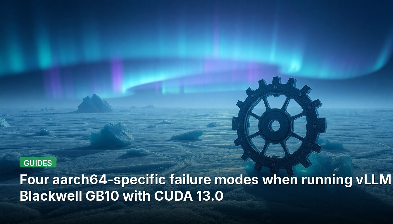 Four aarch64-specific failure modes when running vLLM on Blackwell GB10 with CUDA 13.0