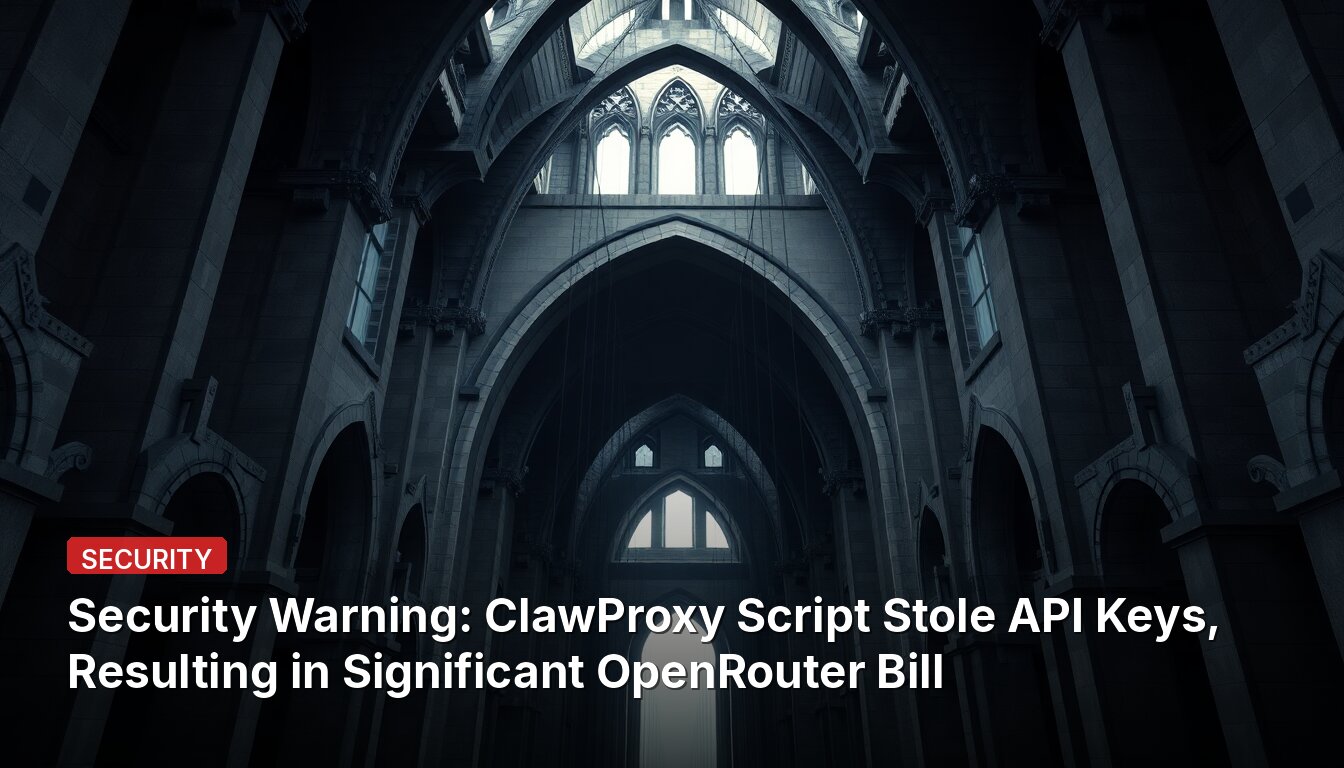 Security Warning: ClawProxy Script Stole API Keys, Resulting in Significant OpenRouter Bill