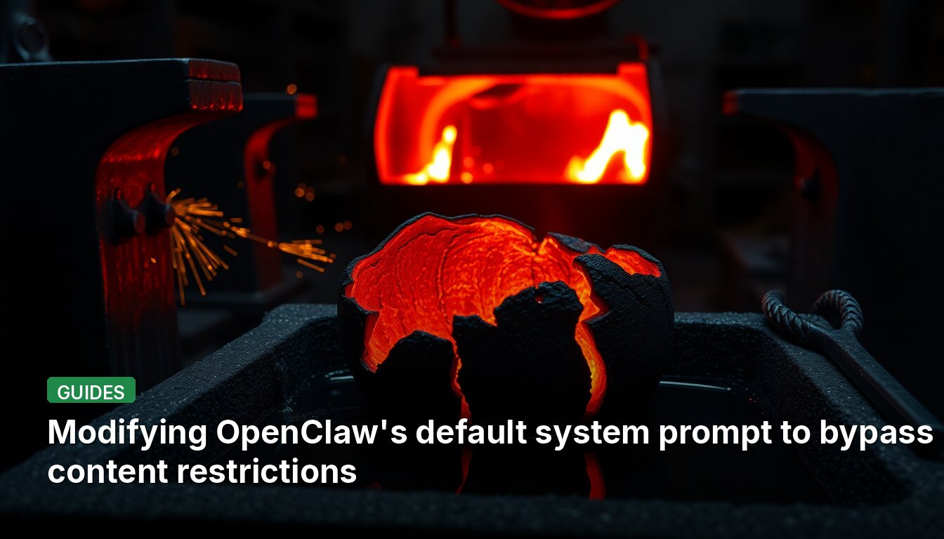 Modifying OpenClaw's default system prompt to bypass content restrictions