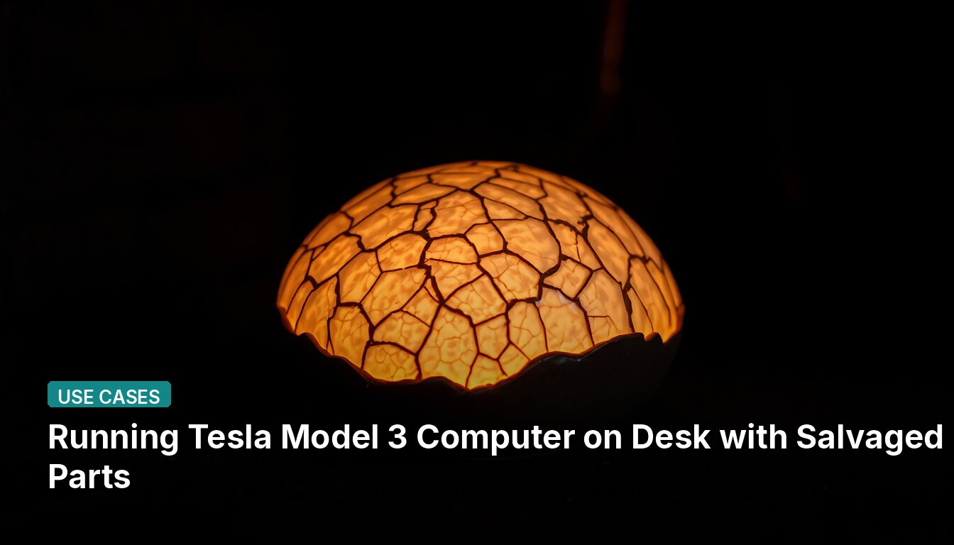 Running Tesla Model 3 Computer on Desk with Salvaged Parts
