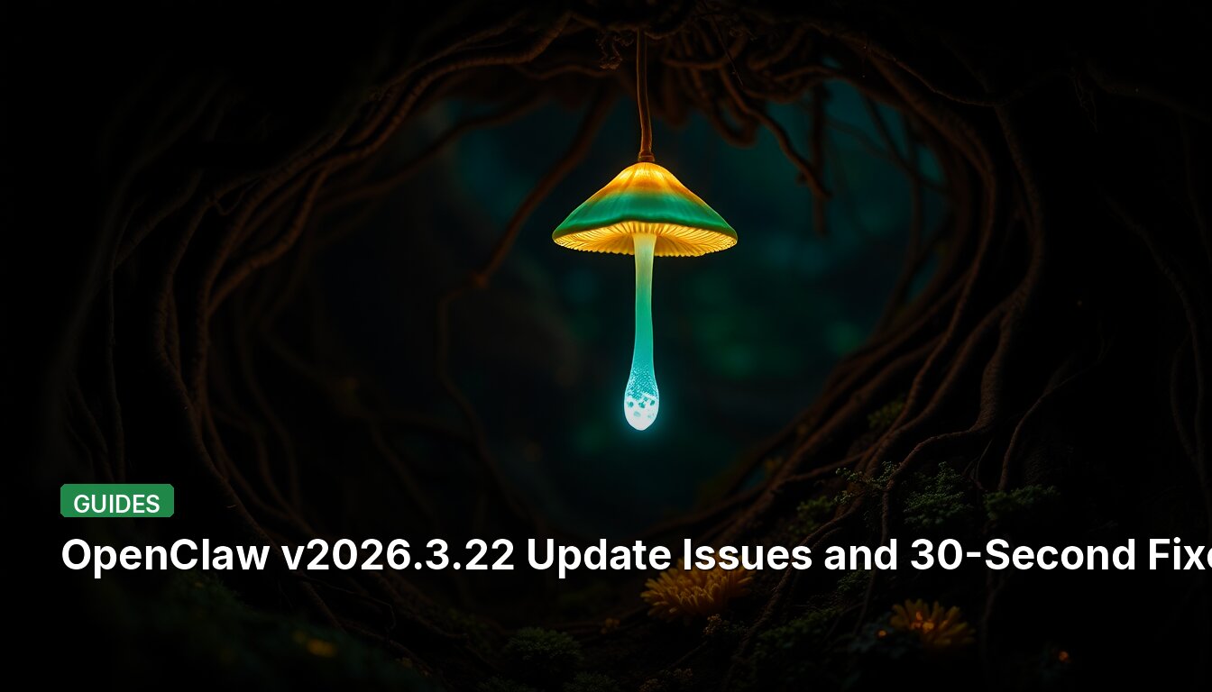 OpenClaw v2026.3.22 Update Issues and 30-Second Fixes