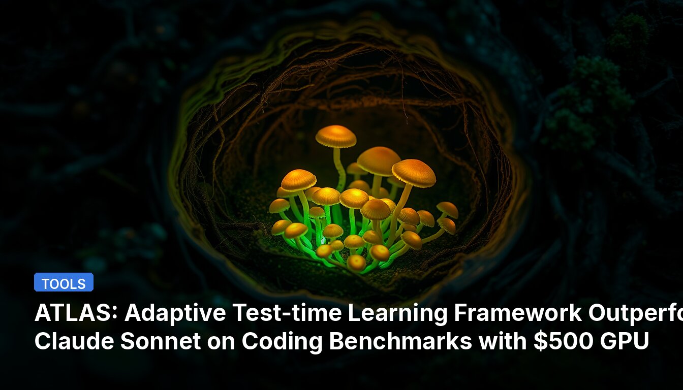 ATLAS: Adaptive Test-time Learning Framework Outperforms Claude Sonnet on Coding Benchmarks with $500 GPU