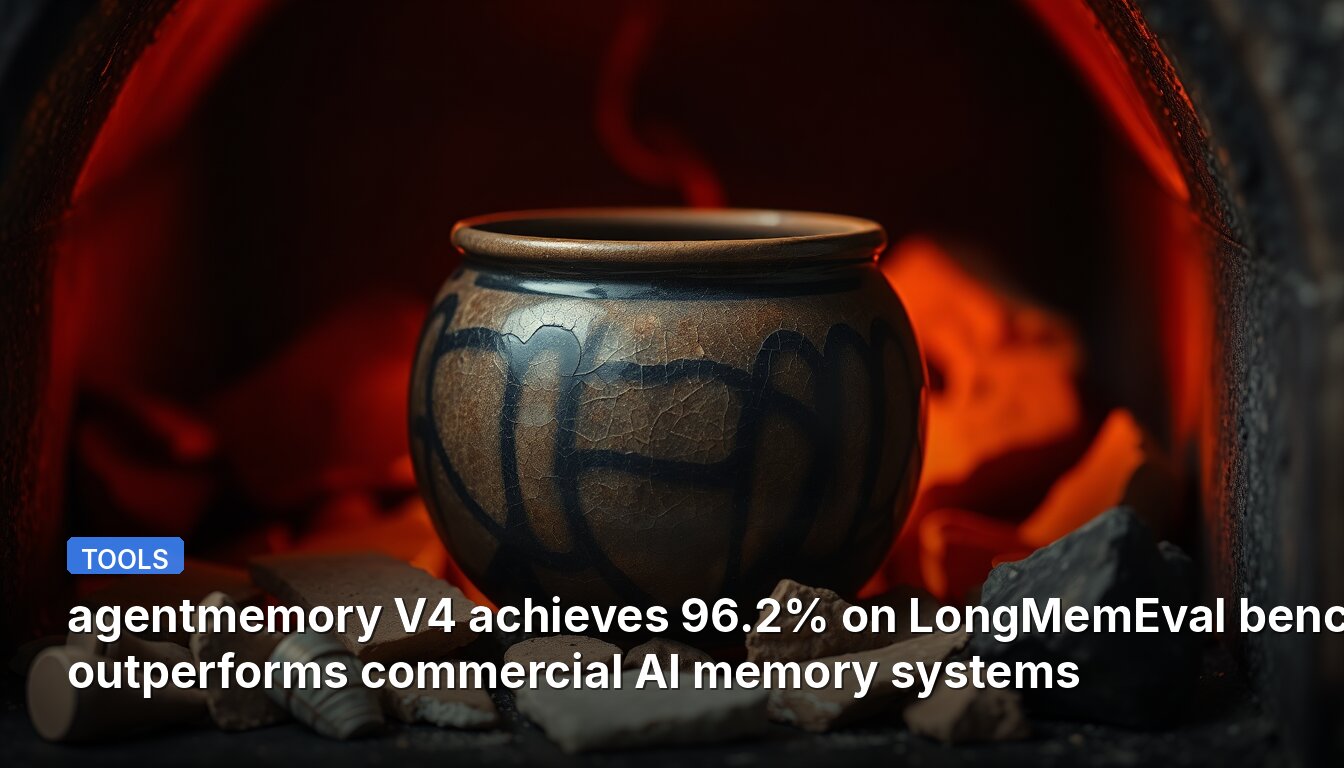 agentmemory V4 achieves 96.2% on LongMemEval benchmark, outperforms commercial AI memory systems