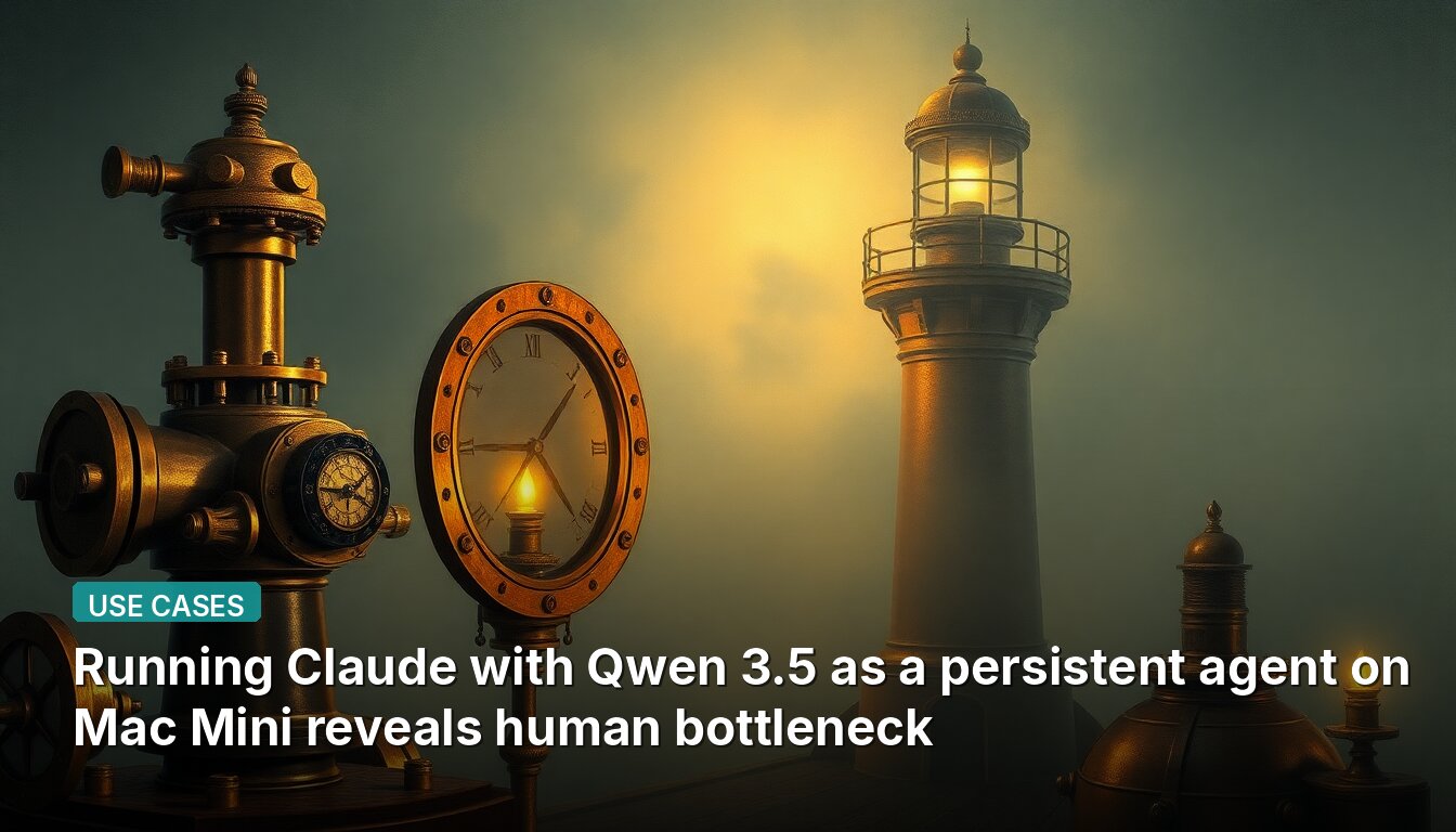 Running Claude with Qwen 3.5 as a persistent agent on Mac Mini reveals human bottleneck