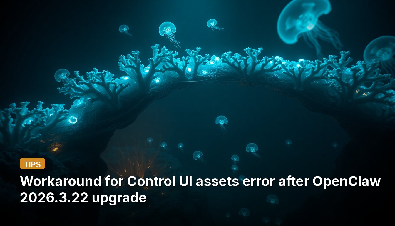 Workaround for Control UI assets error after OpenClaw 2026.3.22 upgrade