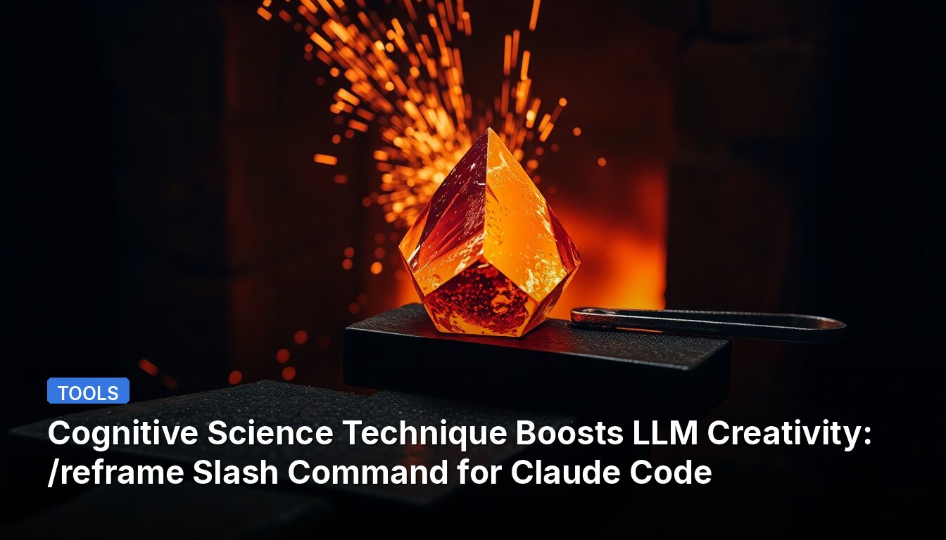Cognitive Science Technique Boosts LLM Creativity: /reframe Slash Command for Claude Code