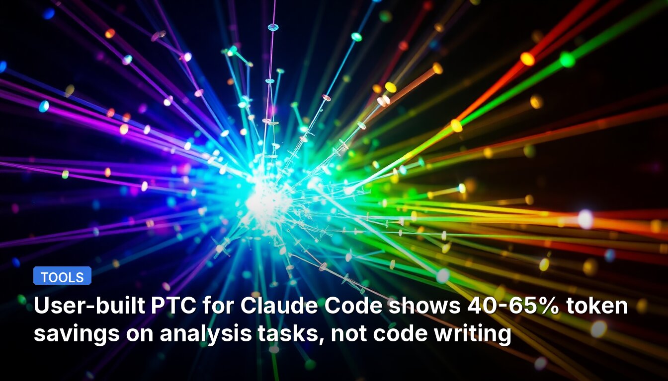 User-built PTC for Claude Code shows 40-65% token savings on analysis tasks, not code writing