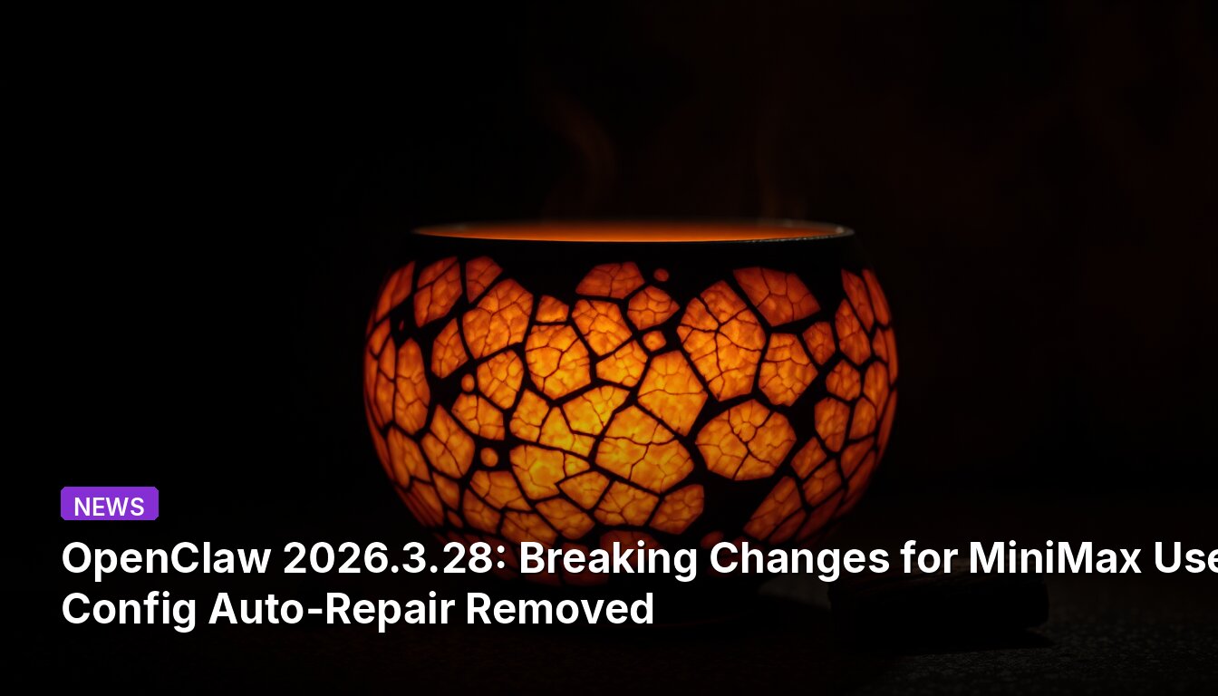 OpenClaw 2026.3.28: Breaking Changes for MiniMax Users, Config Auto-Repair Removed