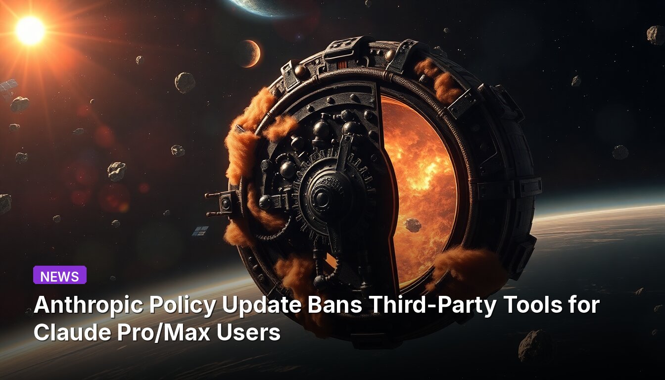 Anthropic Policy Update Bans Third-Party Tools for Claude Pro/Max Users