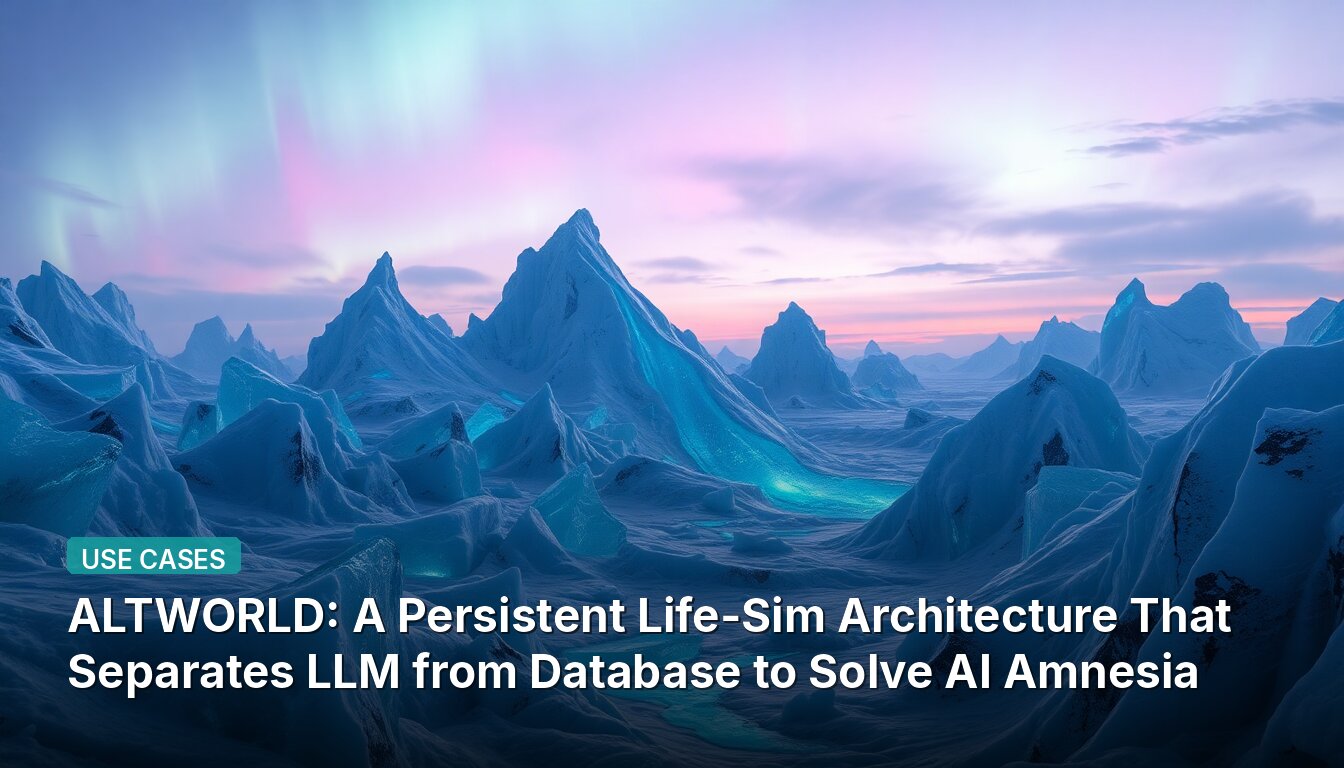 ALTWORLD: A Persistent Life-Sim Architecture That Separates LLM from Database to Solve AI Amnesia