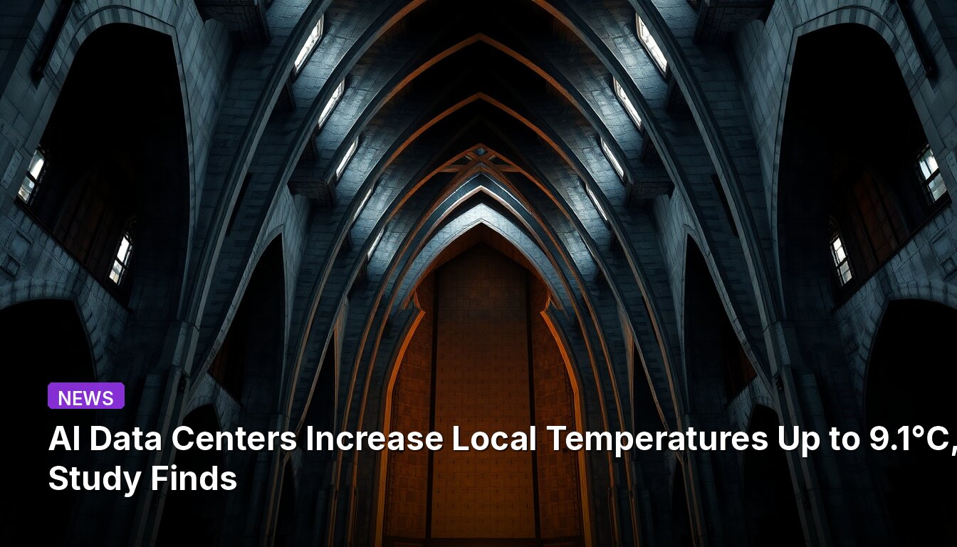 AI Data Centers Increase Local Temperatures Up to 9.1°C, Study Finds