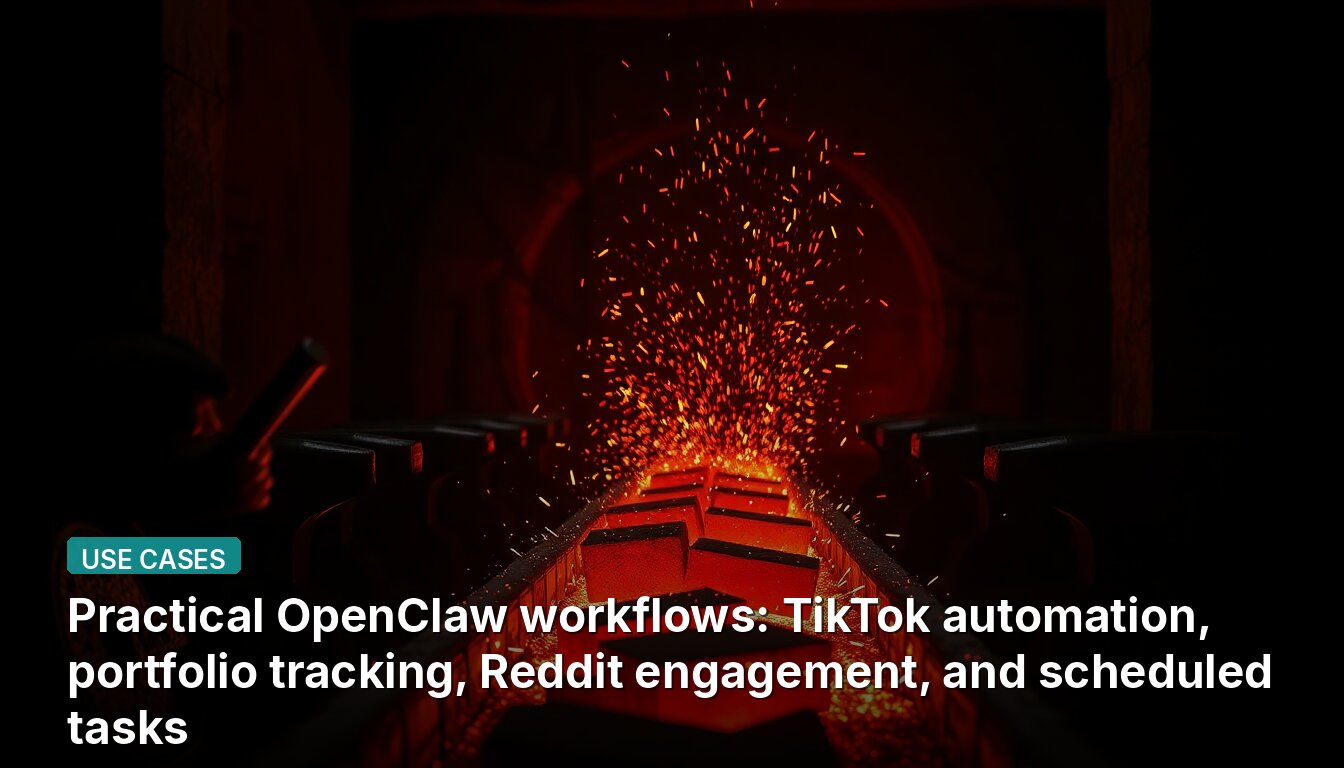 Practical OpenClaw workflows: TikTok automation, portfolio tracking, Reddit engagement, and scheduled tasks