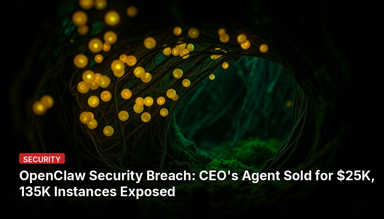 OpenClaw Security Breach: CEO's Agent Sold for $25K, 135K Instances Exposed