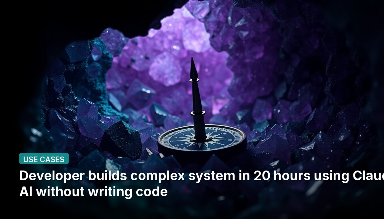 Developer builds complex system in 20 hours using Claude AI without writing code