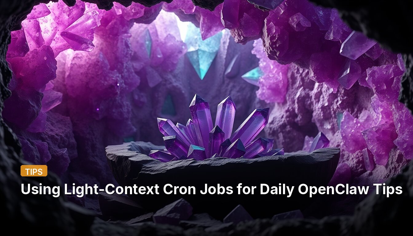 Using Light-Context Cron Jobs for Daily OpenClaw Tips