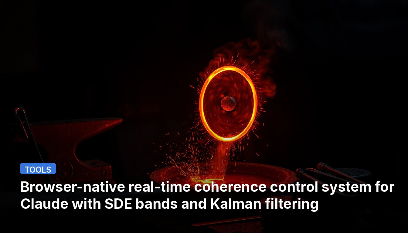 Browser-native real-time coherence control system for Claude with SDE bands and Kalman filtering