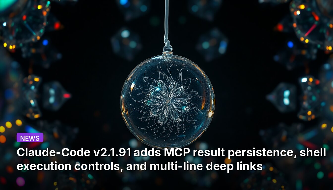 Claude-Code v2.1.91 adds MCP result persistence, shell execution controls, and multi-line deep links