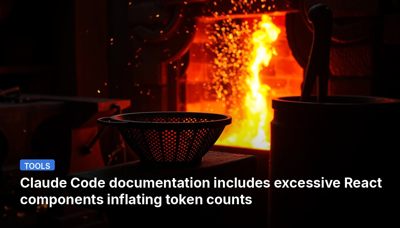 Claude Code documentation includes excessive React components inflating token counts