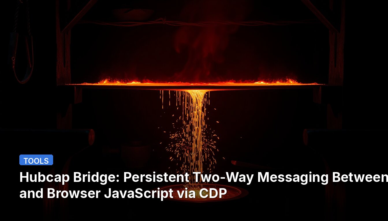 Hubcap Bridge: Persistent Two-Way Messaging Between CLI and Browser JavaScript via CDP
