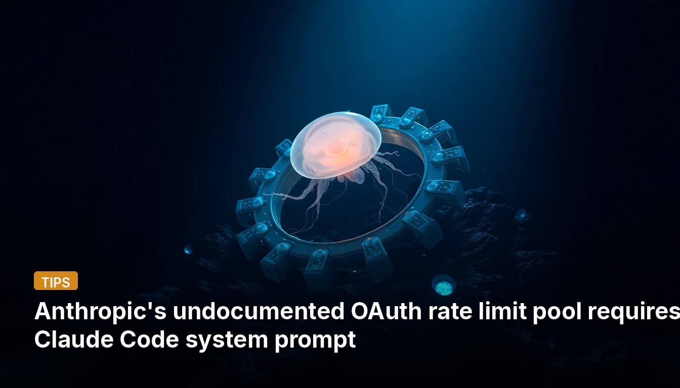 Anthropic's undocumented OAuth rate limit pool requires Claude Code system prompt