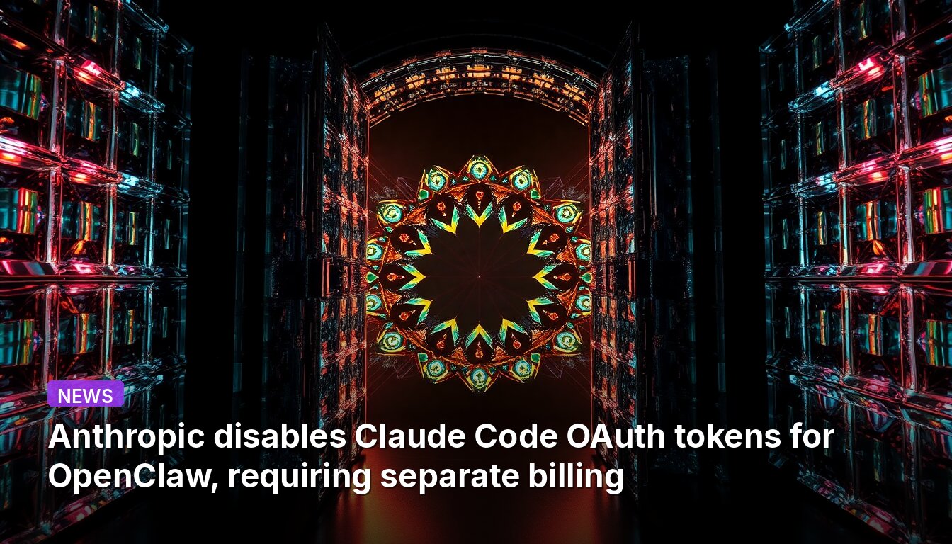 Anthropic disables Claude Code OAuth tokens for OpenClaw, requiring separate billing