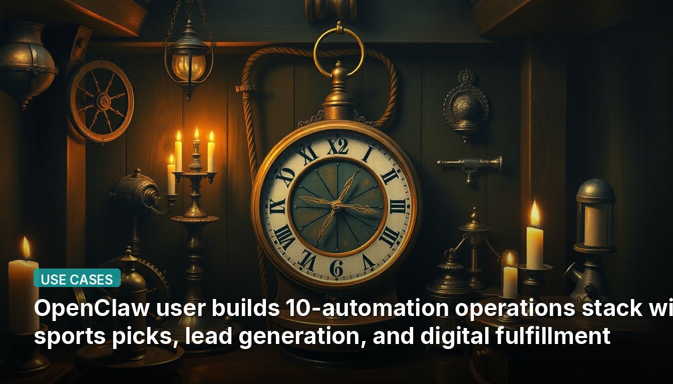 OpenClaw user builds 10-automation operations stack with sports picks, lead generation, and digital fulfillment