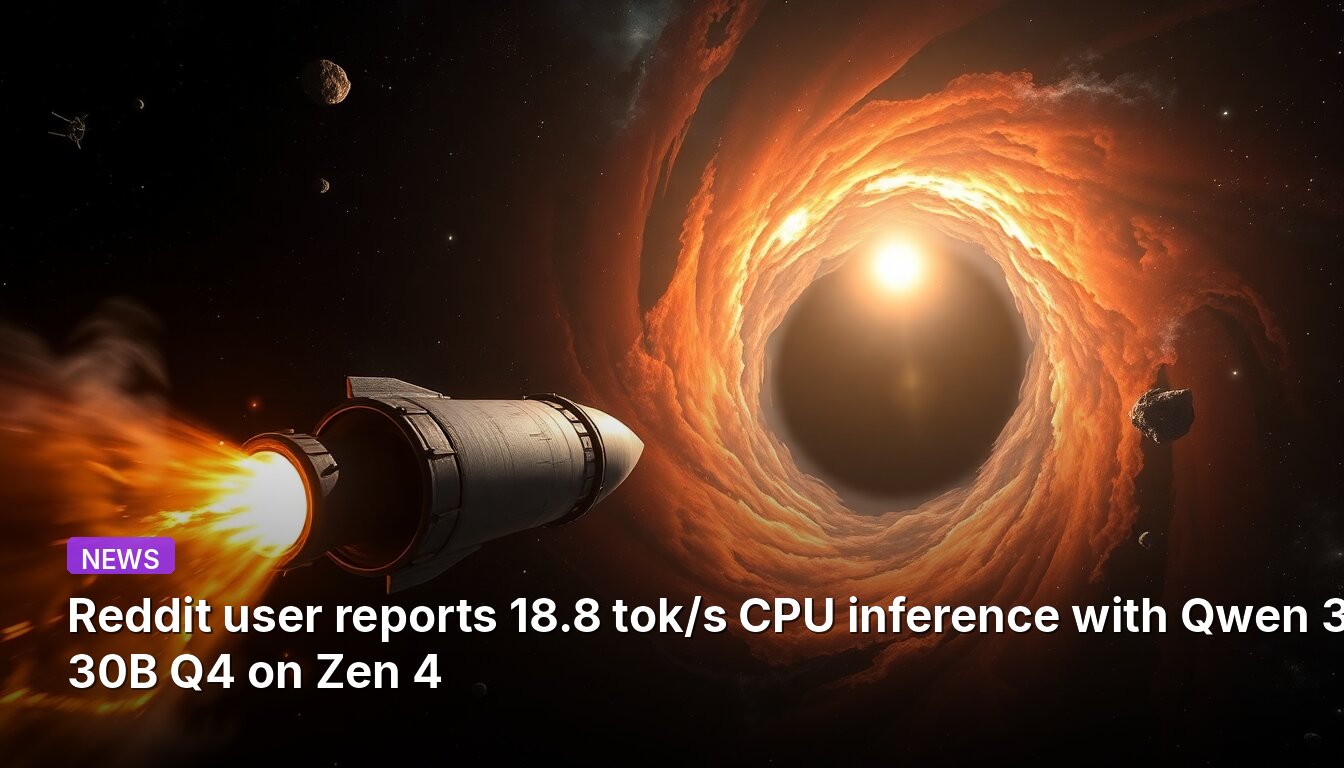 Reddit user reports 18.8 tok/s CPU inference with Qwen 3 30B Q4 on Zen 4