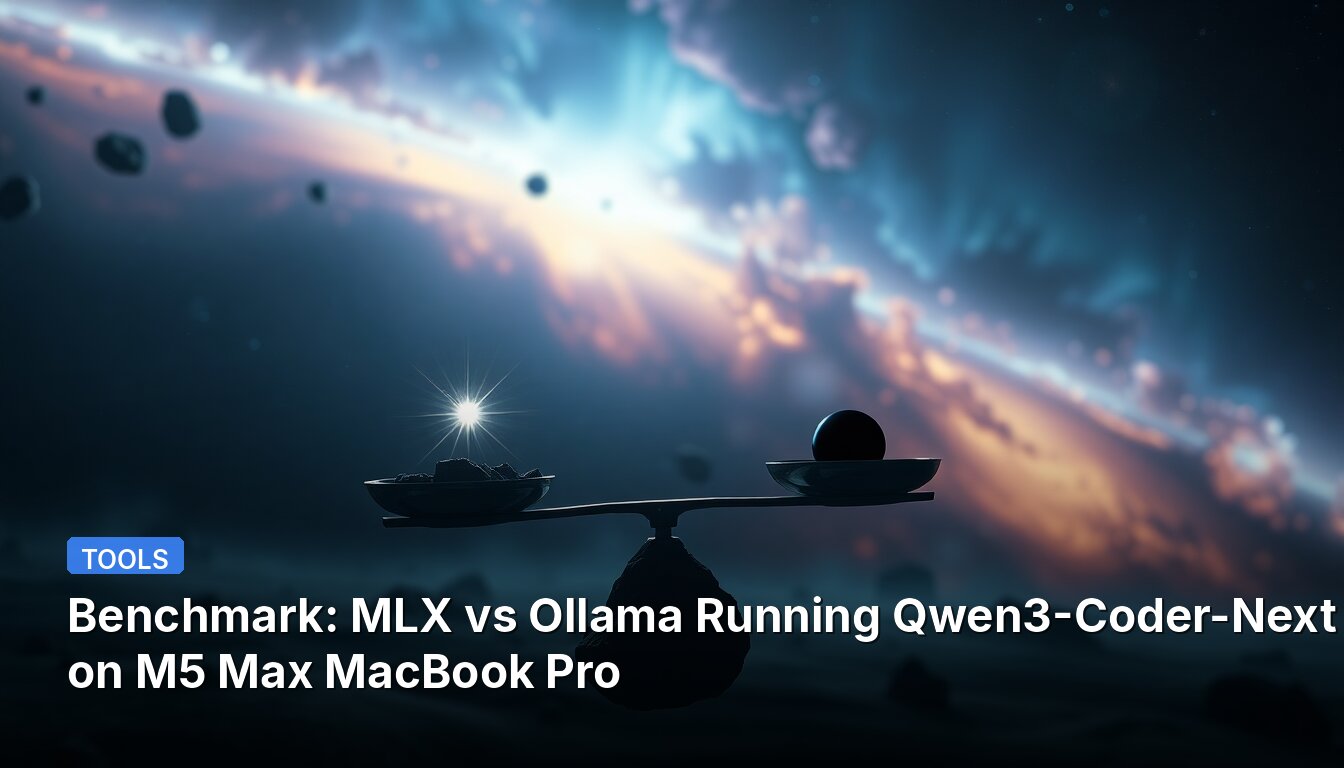 Benchmark: MLX vs Ollama Running Qwen3-Coder-Next 8-Bit on M5 Max MacBook Pro