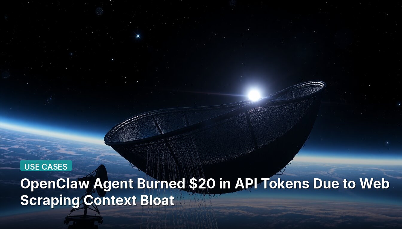 OpenClaw Agent Burned $20 in API Tokens Due to Web Scraping Context Bloat