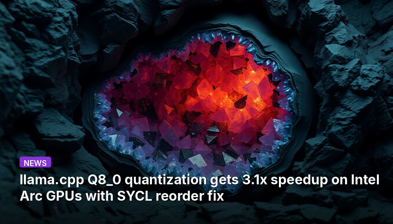 llama.cpp Q8_0 quantization gets 3.1x speedup on Intel Arc GPUs with SYCL reorder fix
