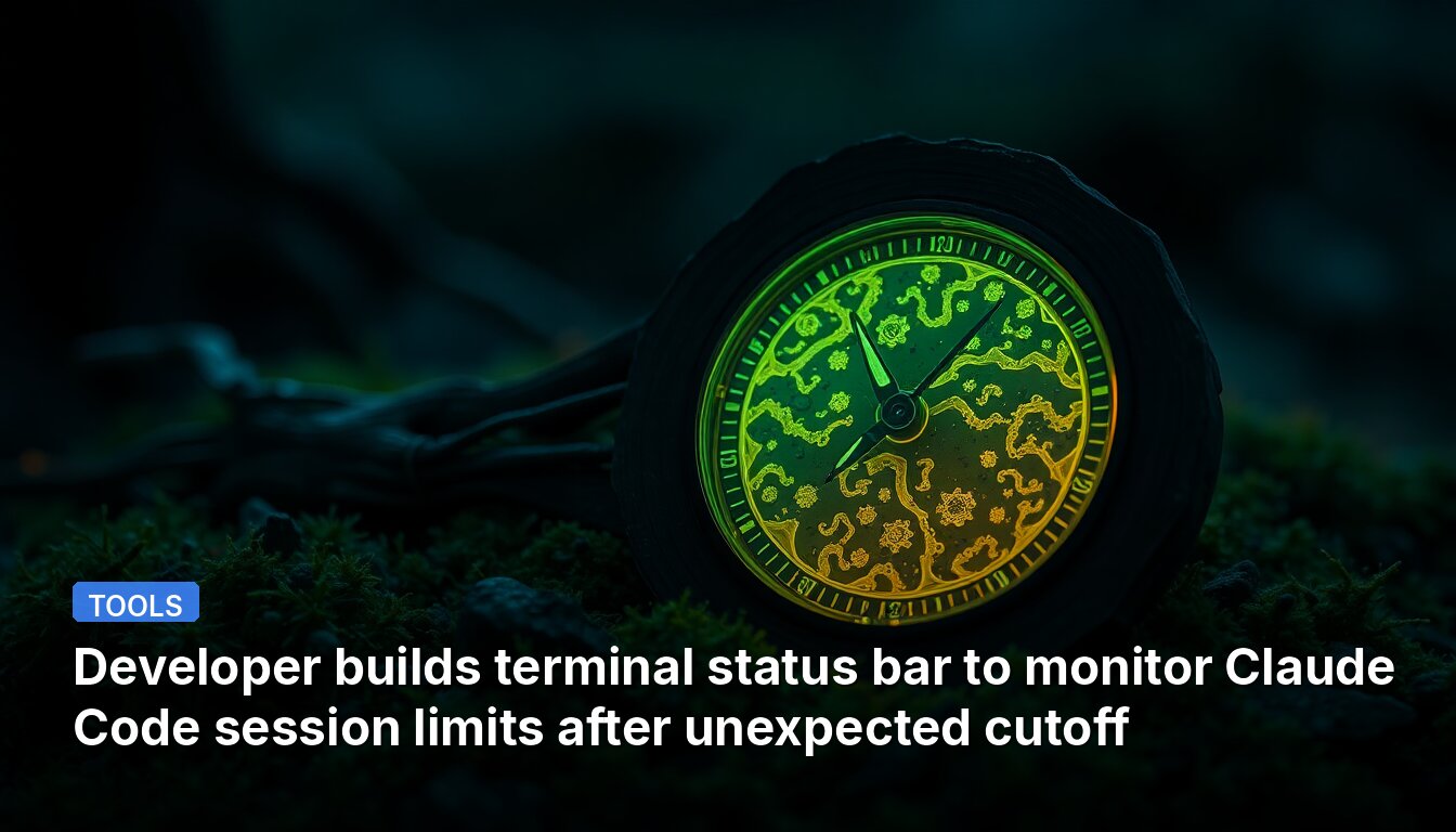 Developer builds terminal status bar to monitor Claude Code session limits after unexpected cutoff