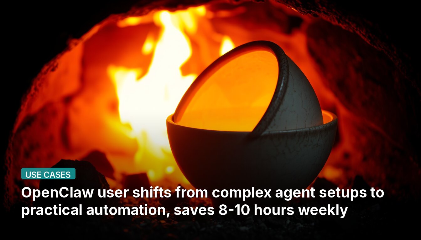 OpenClaw user shifts from complex agent setups to practical automation, saves 8-10 hours weekly