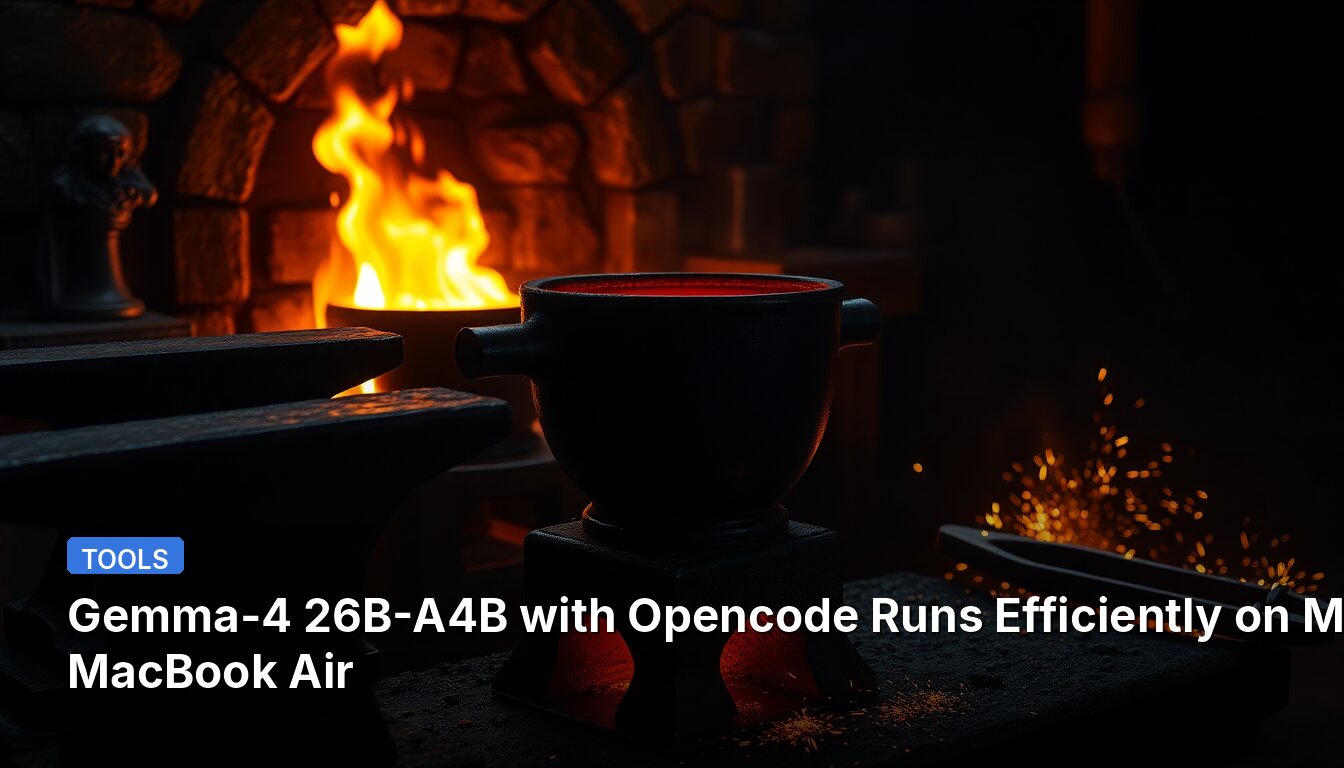 Gemma-4 26B-A4B with Opencode Runs Efficiently on M5 MacBook Air
